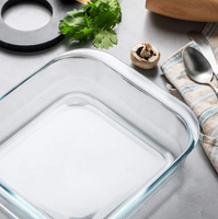 Passe au micro-ondes et au four en verre borosilicaté 9x9 plaque carrée ensemble plat de cuisson Premium pour la cuisson à la maison et la cuisine