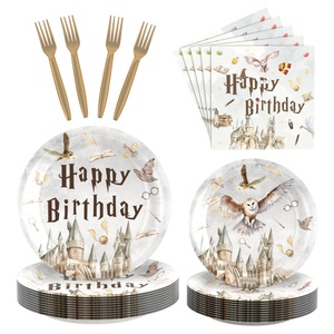 Vente chaude pour <span class=keywords><strong>Harry</strong></span> <span class=keywords><strong>Potter</strong></span> Ensemble d'assiettes en papier jetables sur le thème Décorations de <span class=keywords><strong>vaisselle</strong></span> modernes de 10 invités pour l'anniversaire de l'Académie de magie - Product Image 6