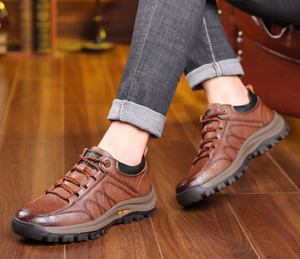 Zapatillas Deportivas de Piel Sintética para Hombre, con Cordones, Antideslizantes, con Suela de Goma, Estilo Caminata, Impermeables - Product Image 3
