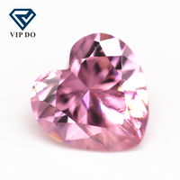 Pierres précieuses en zircon cubique en forme de cœur, qualité 5A, 3x3mm-12x12mm, couleur rose