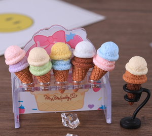 Miniatures <span class=keywords><strong>de</strong></span> cornets <span class=keywords><strong>de</strong></span> crème glacée 3D réalistes en résine, breloques dessert <span class=keywords><strong>double</strong></span>-cuillère pour boucles d'oreilles, porte-clés, coques <span class=keywords><strong>de</strong></span> téléphone et accessoires pour cheveux DIY - Product Image 4