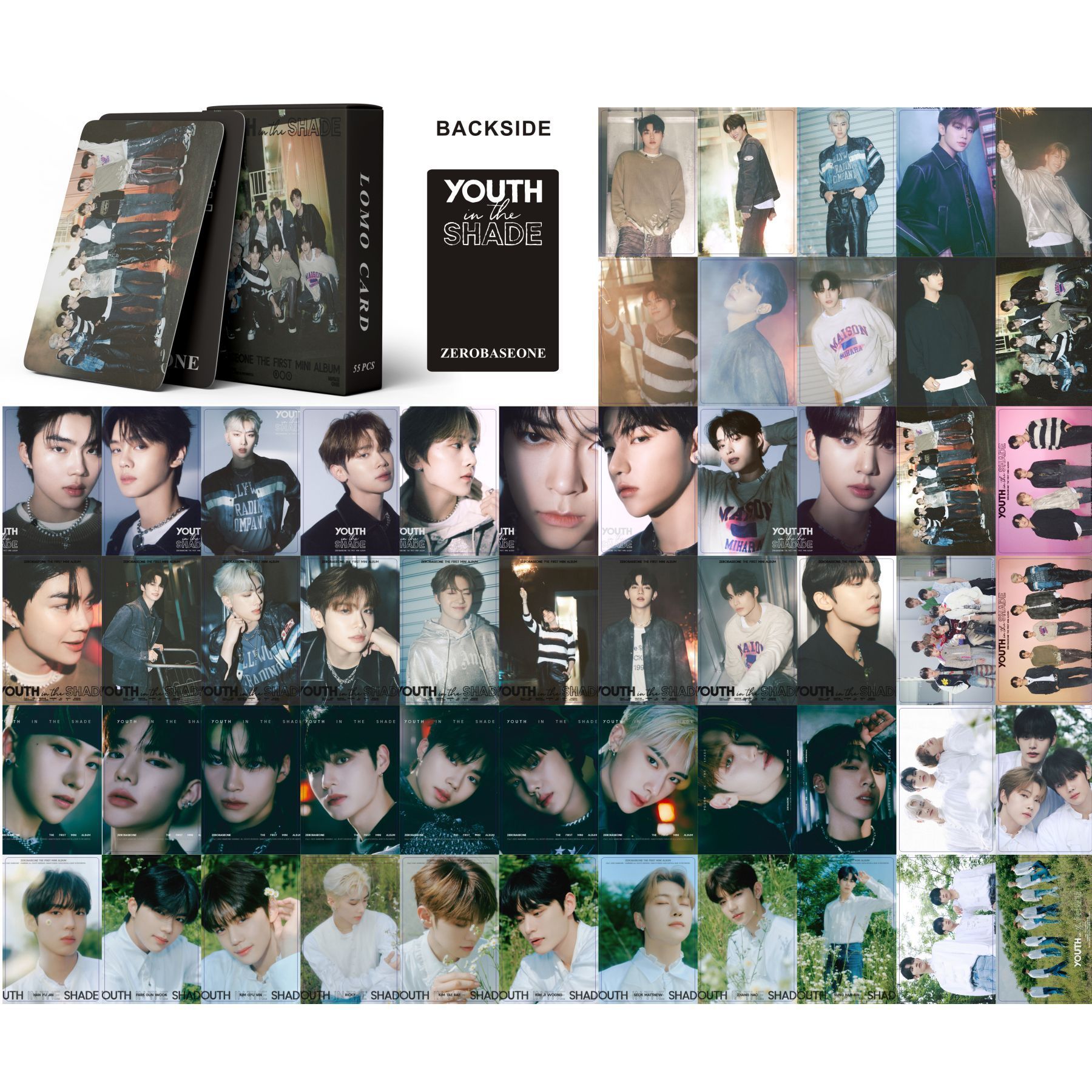 KPOP 55pcs/box ZEROBASEONE ZB1 Photocard - Youth in the Shade