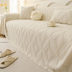 Plush <b>Sofa</b> <b>Cover</b> One Piece Elastic <b>Stretch</b> 90-140cm Solid Color Living Room Bedroom Outdoor <b>Sofa</b> Slipcover - Product Image 1
