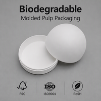 Boîte ronde en pulpe moulée de bagasse pressée à froid personnalisée, emballage écologique biodégradable en fibres végétales pour cosmétiques et petits articles cadeaux
