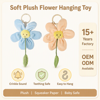 Jouet suspendu pour bébé en forme de fleur, mobile de berceau en peluche douce avec hochet et papier grinçant, jouet sensoriel à suspendre pour poussette, siège auto et lit pour nouveau-né