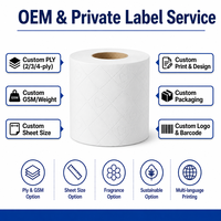 Papier toilette soluble dans l'eau, sans danger pour les fosses septiques, dissolution rapide, 2 plis, pâte de bois vierge, doux, résistant, absorbant, rouleau standard, marque OEM, en vrac