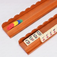 Support de Mahjong portable américain en bois massif avec poussoir magnétique pour cartes, plateau de Mahjong pour divertissement en camping