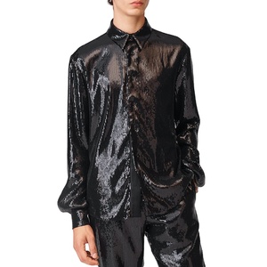New Arrival Fashion Custom Long Sleeves Button up <strong>Sequin</strong> <strong>Shirts</strong> High Quality Hot Sale <strong>Men's</strong> <strong>Shirts</strong> Streetwear - Product Image 3