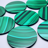 Pierres de malachite naturelles, rondes et plates, vente en gros, livraison gratuite