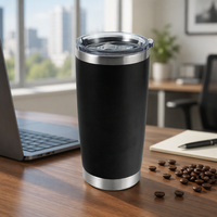 Gobelet de voyage isotherme en acier inoxydable à double paroi de 20 oz avec logo personnalisé, revêtement poudré, pour gravure laser et événements