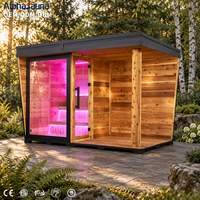 Sauna Tradisional Luar Ruangan dan Bak Mandi Es Taman Sauna Luar Ruangan Fungsi Uap Kering 220v Relaksasi