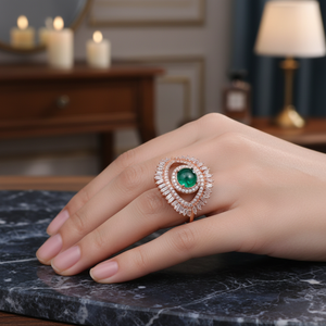 <b>Emerald</b> Eye Design Fine <b>Ring</b> Eye of Evil With Baguette Stone <b>Silver</b> <b>Ring</b> Wholesale Handcrafted <b>Silver</b> <b>Ring</b> - Product Image 3