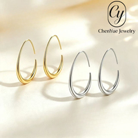 Anting Cincin Polos Motif Tetesan Air Gaya Eropa dan Amerika, Perhiasan Mewah dan Berkualitas Tinggi Terbaru