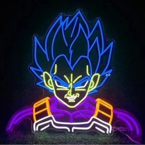 Anime Neon Sign Acrílico Gaming Decor para niños, <span class=keywords><strong>Songoku</strong></span> Anime Led Light Up Signs para dormitorio, Gameroom, Mancave, cumpleaños - Product Image 4