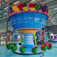 Manège à balançoires en forme de pastèque et chaise volante, équipement de parc d'attractions rotatif pour enfants