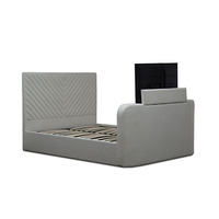 Westminster Modernes TV-Bett Elegante Samt polsterung Massivholz-Hebe mechanismus Einfache TV-Installation King Queen Double