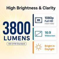 Projecteur vidéo DLP MH560 3800 Lumens Full HD 1080P Home Cinéma 3D Stéréo HiFi Haut-parleurs intégrés Garantie 1 an