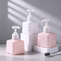 Flacon pompe carré PETG 200ml 300ml pour lotion, shampoing, gel douche, cosmétiques, flacon à pression pour enfants