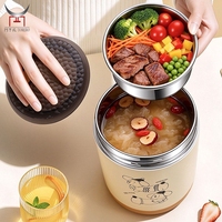 Boîte à lunch isotherme en acier inoxydable 304, seau isotherme portable, récipient alimentaire thermique avec cuillère pliable, pot alimentaire anti-fuite