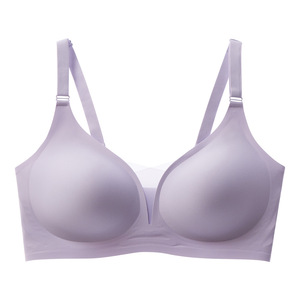 Soutien-gorge d'allaitement respirant en nylon côtelé sans couture pour femme, soutien-gorge de sport sans armatures pour l'allaitement, la grossesse et le sommeil - Product Image 1