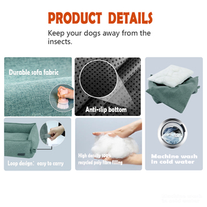 <span class=keywords><strong>Lit</strong></span> carré anti-insectes pour <span class=keywords><strong>chien</strong></span> avec housse amovible, coussin lavable pour animaux <span class=keywords><strong>de</strong></span> compagnie - Product Image 5