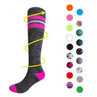 Chaussettes de compression personnalisées pour femmes, imprimées, 8-15 mmHg, respirantes, antibactériennes, écologiques, hauteur genou, pour le sport