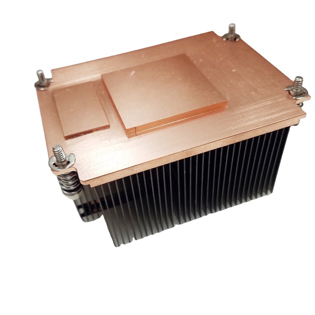Zipper Fins Aluminum Heatsink with Copper Plate for Industrial Control Server