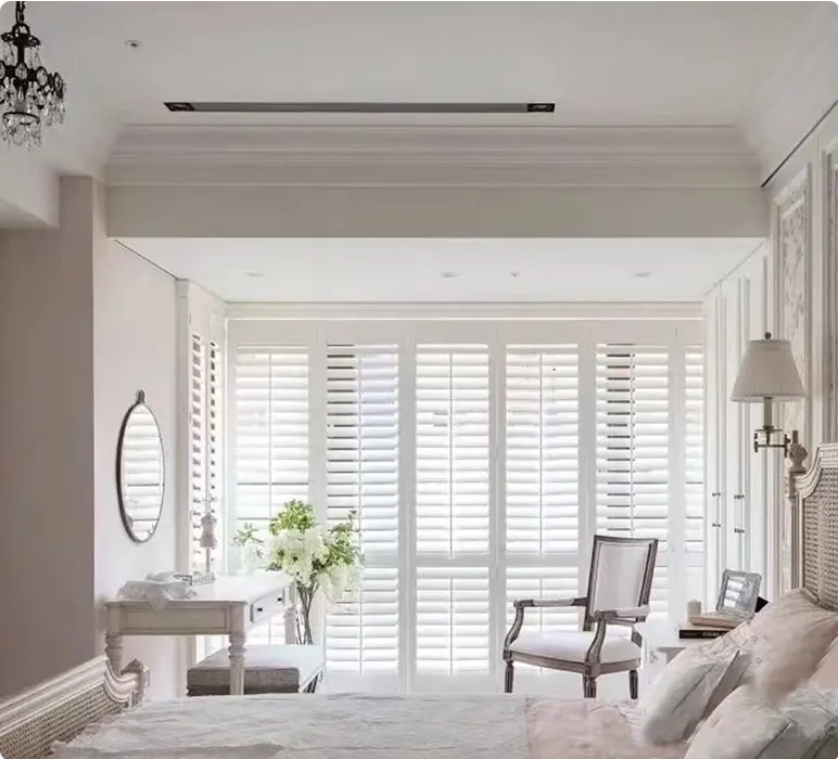 PVC Shutters for Interior and Hotel Use Horizontal Opening Pattern PVC plantation shutters