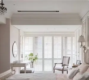 PVC shutter Untuk Interior dan Hotel menggunakan pola pembukaan Horizontal PVC perkebunan Shutter