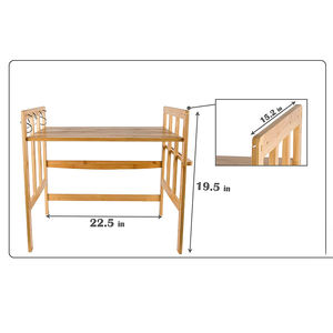 Support de rangement multifonctionnel en bambou amovible pour la cuisine domestique avec crochets, étagère pour <span class=keywords><strong>micro</strong></span>-ondes - Product Image 6