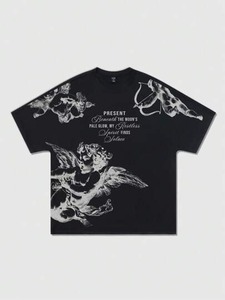 T-shirt imprimé à manches courtes pour homme, à manches chauve-souris, idéal pour un usage quotidien en été. Directement de l'usine, personnalisable.F10 - Product Image 2
