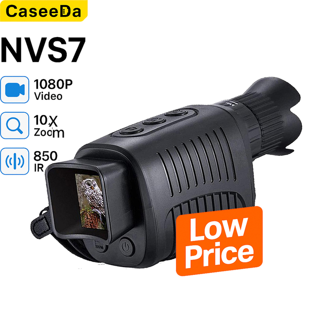 Caseeda Infrared Night Vision Scope with 7-Level IR Digital Night Vision Monocular Long-Range Night Vision Device for Hunting