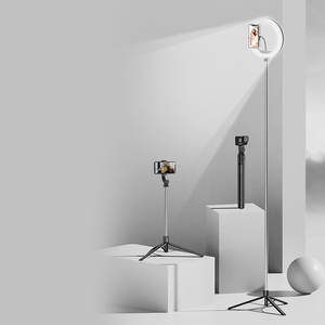 Perche à <span class=keywords><strong>selfie</strong></span> H9 de 180 cm avec <span class=keywords><strong>anneau</strong></span> lumineux, trépied stable et support de sol parapluie pour des selfies élégantes - Product Image 2