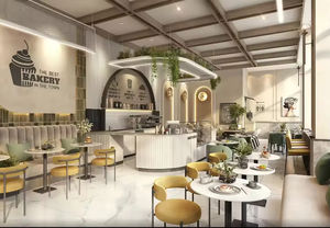 Diseño de mostrador de panadería moderno y lujoso para cafetería, vitrina de madera para tienda de panadería, expositor de café - Product Image 3