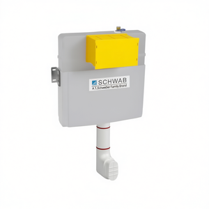 Cisterna de inodoro empotrada Schwab de 3-6 litros, montada en la pared con válvula de descarga amarilla para instalación oculta - Product Image 3