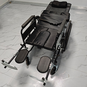 Fauteuil roulant manuel léger, pliable et inclinable avec frein en U pour les personnes âgées et les voyageurs - Product Image 2