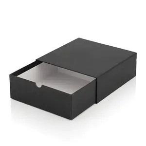 Kotak kemasan sepatu geser kustom kardus kaku cetak Digital laci kotak hadiah untuk pakaian sepatu