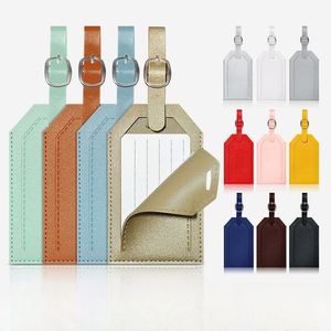 Adjustable Multi-Color Boarding <b>Suitcase</b> Travel Named Baggage Tags Blank Airplane Pu Leather Eco Friendly Luggage Tag - Product Image 1