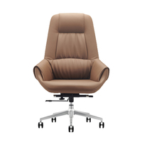 Chaises ergonomiques de patron de bureau de direction en cuir véritable à dossier haut de directeur de la Chine pour le département de gestion