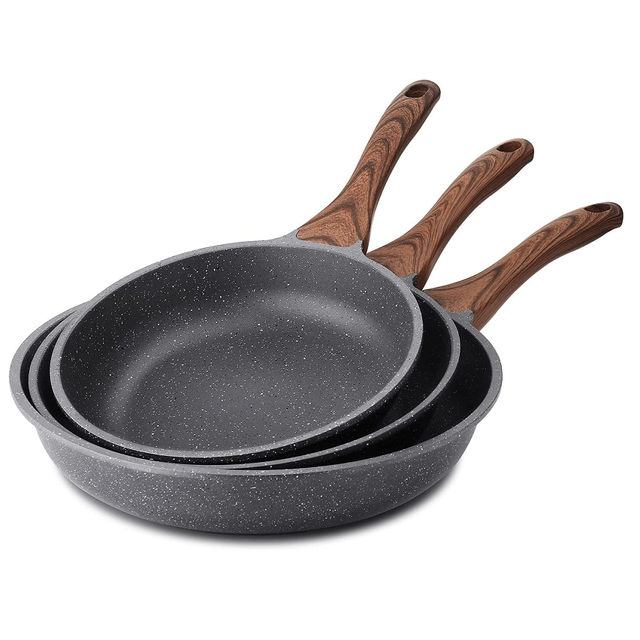 Nonstick Frying Pan Skillets,  Granite Coating Omelette Pans, Healthy Cookware Chef's Pan, PFOA Free