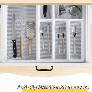 Chất lượng cao PVC & polyester chống trượt mat thân thiện với môi trường nhà bếp ngăn kéo lót mềm & có thể giặt lưới phong cách - Product Image 5