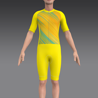 HIRBGOD Herren Sommer-Triathlon-Ausrüstung Polyester Elasthan-Band rundhalsausschnitt Tri-Anzug
