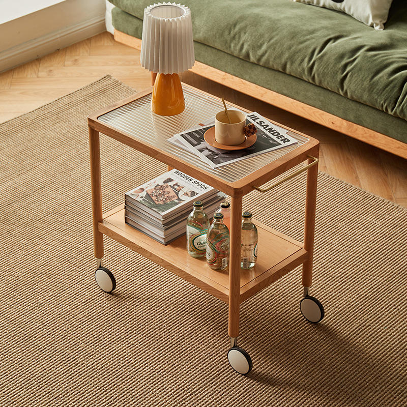 Chariot Rubik's Cube en bois de cerisier