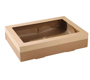 Boîte alimentaire en papier pour Noël, pour mousse, gâteau, salade, pâtisserie, en papier kraft avec poignée, estampage à chaud doré et gaufrage pour aliments - Product Image 5