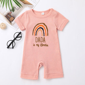 En stock: Mono de verano para bebé, pelele de manga corta tipo gofre, ropa para bebé, venta al por mayor, personalización. - Product Image 5