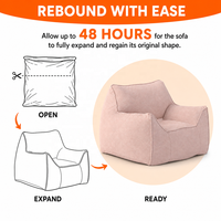 Promotion : Pouf-lit confortable compressé sous vide en tissu polaire rose pour salon et coin lecture