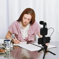 Kit vidéo portable pour téléphone avec trépied pieuvre, éclairage LED, microphone, trépied, éclairage vidéo, perche à selfie