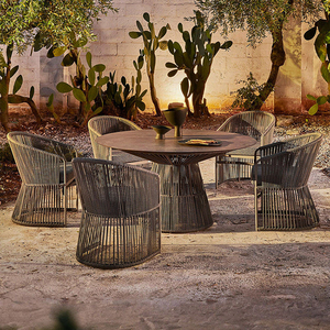 Sillas de Jardín Modernas de Alta Gama, Impermeables, con Protección Solar, de Aluminio y Ratán PE, Juego de Muebles de Patio con Mesa y Sillas, de Fábrica - Product Image 2