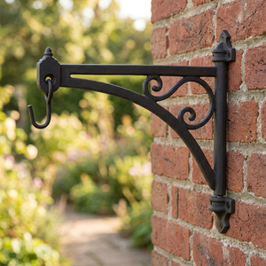 Soporte de Pared de Hierro Negro, Gancho Vintage para Jardín, Soporte Metálico para Linterna o Maceta, para Pared Exterior - Product Image 2