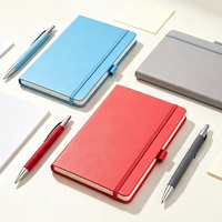 Carnet de notes en cuir PU A5 avec logo personnalisé, bande élastique, couverture rigide, avec boucle pour stylo, pour papeterie de bureau exécutif
